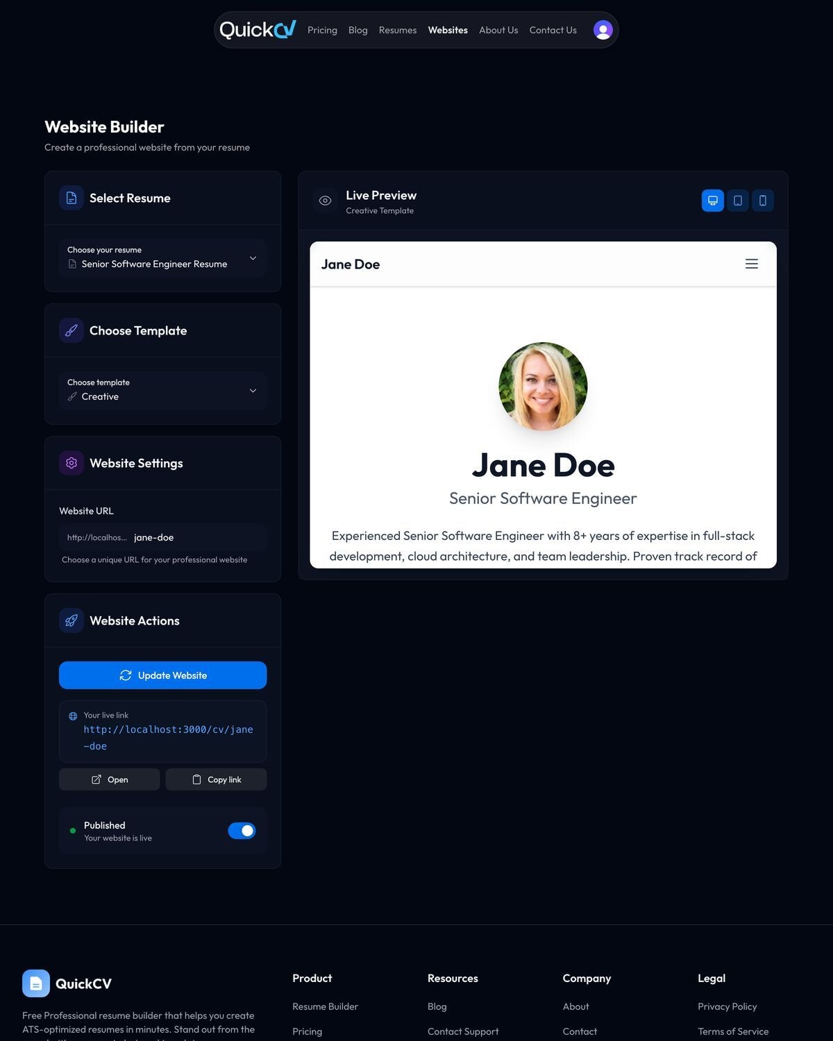 Personal Portfolio Website